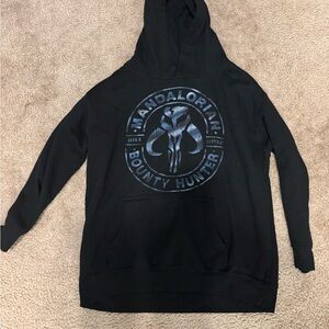 Star Wars Mandalorian Black and Blue Hoodie